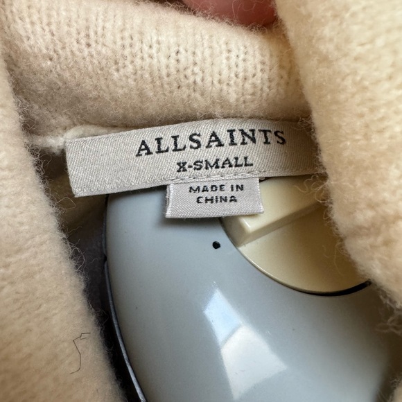 AllSaints Cream Yak & Wool Blend Cowl Neck Sweater - XS - Oversized Aesthetic - Picture 3 of 8